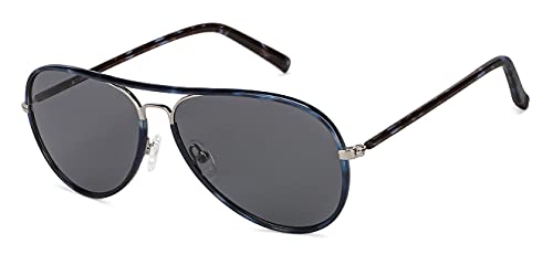 John Jacobs 100% UV Protected | Silver-Brown Full Rim Round | Stylish & Premium Sunglasses | For Men & Women | Medium | JJ S13871