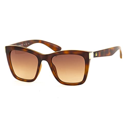 UNITED COLORS OF BENETTON orange lens with gradiant sqaure sunglass full rim brown textured frame