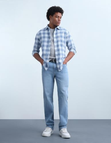 Flying Machine Men's Plaid Checked Twill Shirt