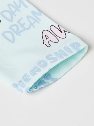 Max Girls Printed Skinny Fit Leggings (Blue_3-4 Y)