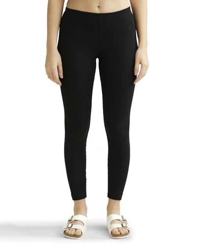 Jockey Women's Tailored Fit Cotton Leggings with Concealed Elastic Waistband (2520_Black_Small_Black_S)