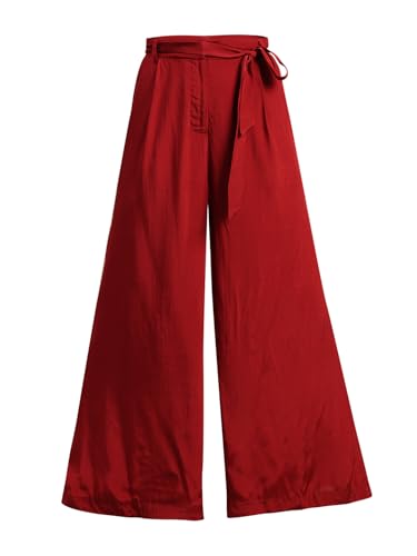 VERO MODA Women's Straight Fit High-Rise Red Pants