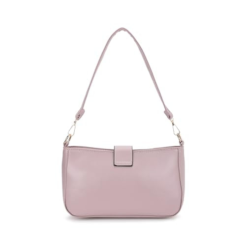 Fastrack Women Buckle Detail Shoulder Bag with Top Zip and Flap Closure | Inner Zip and Slip Pockets, Gold Metal Accents | Trendy Sling Bag | Trendy Women Handbags