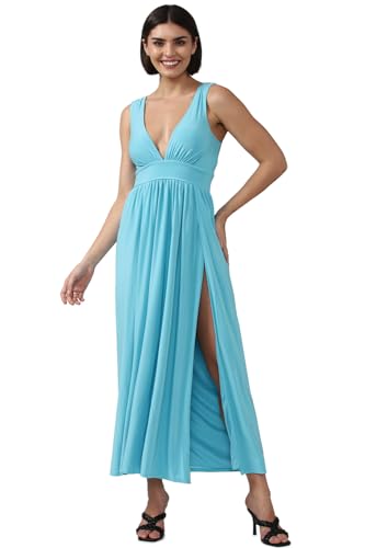 FOREVER 21 women's Polyester Classic Maxi Dress (460408_Blue