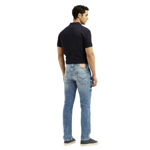 Levi's Men's 513 Blue Slim Straight Fit Mid Rise Jeans