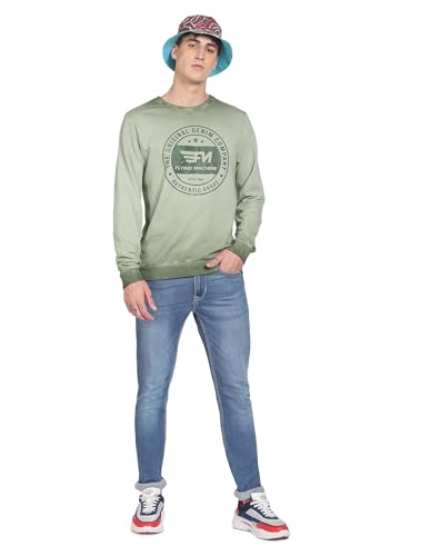 Crew Neck Brand Print Cotton Sweatshirt