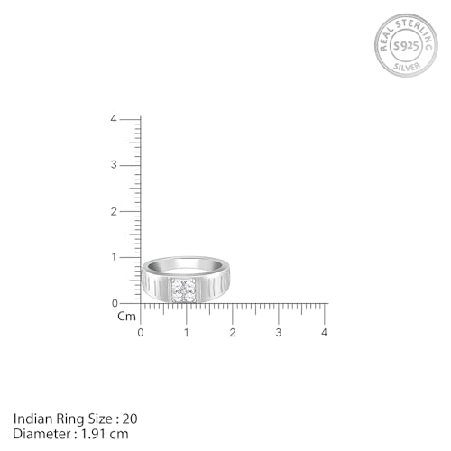 GIVA 925 Silver Monolith Ring For Him, Fixed Size, Indian -20 | Gifts for Men and Boys | With Certificate of Authenticity and 925 Stamp | 6 Months Warranty