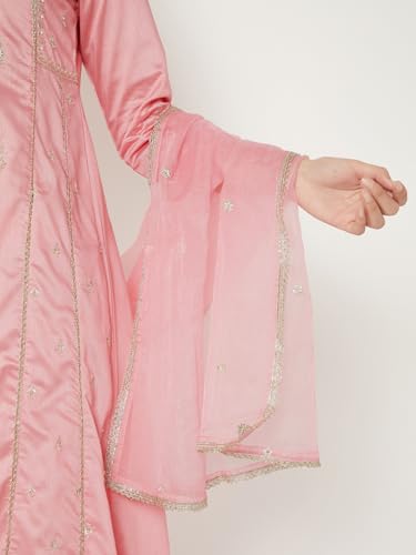 Max Women Embroidered Straight Kurta Set(Pink_XL)
