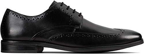 Clarks Mens 26148029 Black Black Leather Uniform Dress Shoe - 9 UK (261480297)