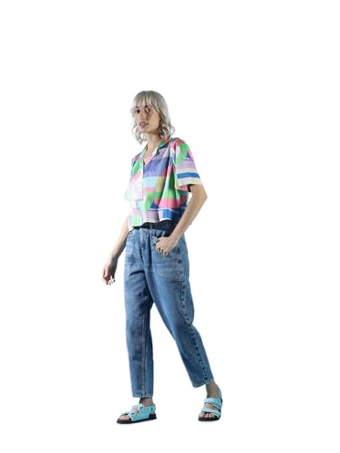 ONLY Women Printed Crop Length Polyester Multicolor Shirt