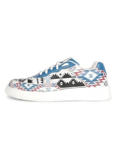 Liberty Leap7x MJH-L09 Printed Sneakers for Women with PVC Upper | EVA Sole Casual Shoes with Lacing | Comfortable Footbed | Memory Foam Insole | Lightweight, Stylish & Modern (White - 4)