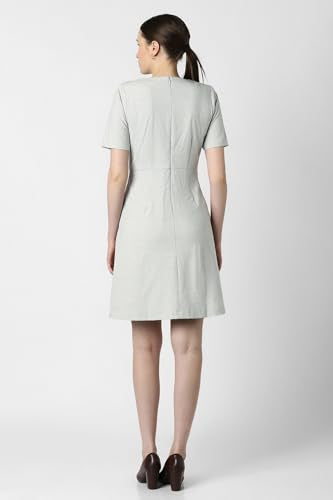 Van Heusen Women's Polyester Blend Modern Above Knee Dress (VWDRCRGFZ13786_Grey