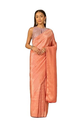 Taneira Light Pink Woven Pure Viscose SareeWith Unstitched Blouse(SAPP03AE2715-Light Pink)