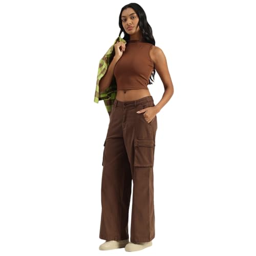 United Colors of Benetton Women's Regular Trousers & Capris (25A4DVKDF06GG23N_Brown