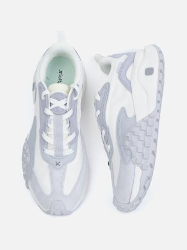 XTEP White & Grey Solid Marking Rubber Outsole 70's Sereis Retro Casual Shoes for Men -Euro 40