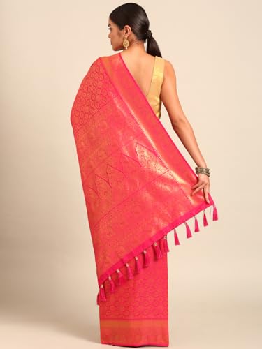 MOHEY Rani Art Silk Zari Weave Saree for Women