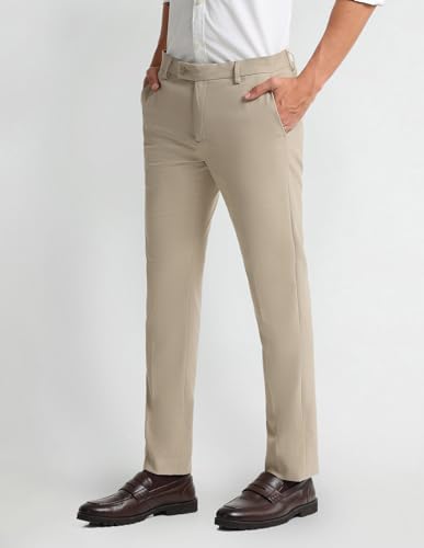 Arrow Men's Slim Pants (ARAHTR2062_Beige