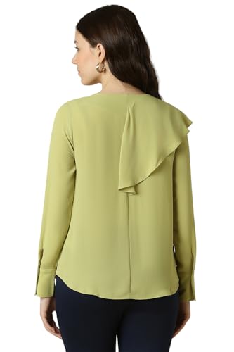 Allen Solly Women Green Solid Long Sleeves Shirt