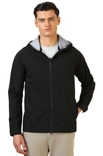 Allen Solly Men's A-Line Coat (ASJKLJRGF848032_Black