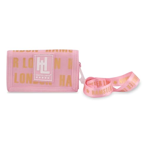 HAMSTER London Insider Wallet with Dual Zip Compartments Compact Lightweight Wallet for Coins Cash Small Essentials Stylish Durable Design for Kids (Pink)