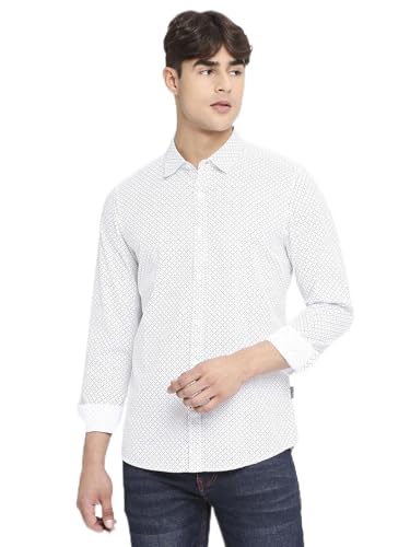 White Slim Fit Regular Collar Men's Shirt by Being Human Clothing