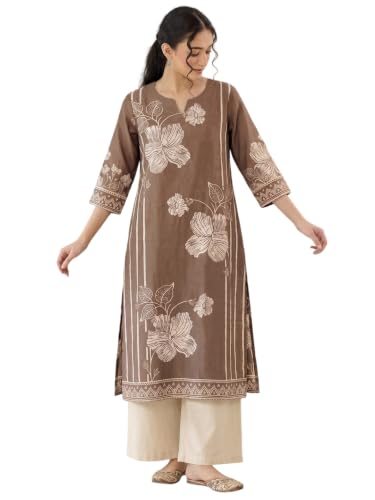 Varanga The Espresso Bloom Pure Silk Festive Women's Kurta Set
