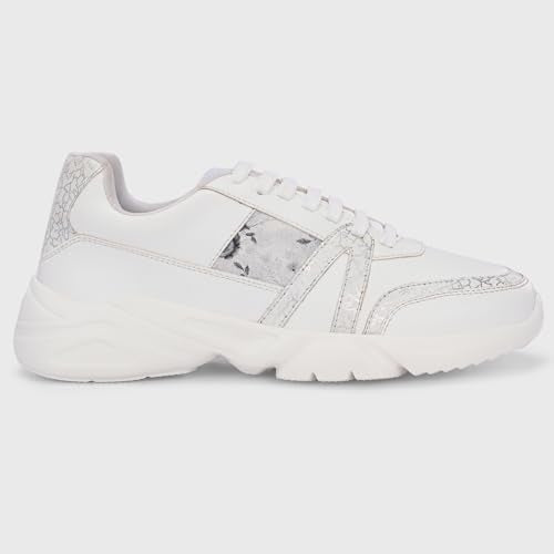 Centrino Women Casual Sneaker | Ultra Soft Cushion | Trendy & Lightweight Design | Low Top Flat Sole | Colorblock Sneakers | White Sneakers Girl Shoes 7621-5