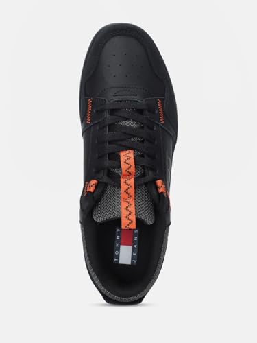 Colorblock Black Leather Sneakers