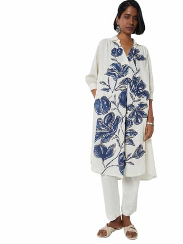 Max Women's Cotton Blend Kurta Set (CTKST54183_Off White