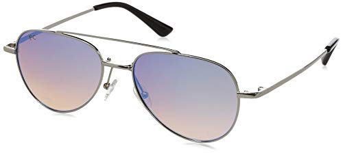 French Connection Unisex Aviator sunglasses Blue Frame, Blue Lens (61) - Pack of 1