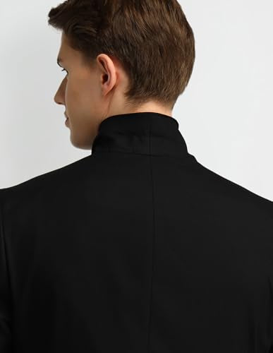 Arrow Men's Polyester Classic Business Suit Pants Set (ARAISU5534_Black