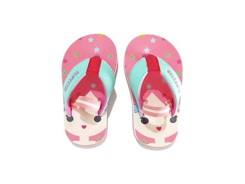 FLIPPSTER Kids Cute Girl with Stars Printed Flipflops with Back strap (UK Footwear Size System, Toddler, Numeric, Medium, 5)