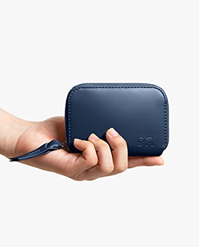 DailyObjects Ultramarine Blue Zipper Slim Card & Coin Wallet | Made with Vegan Leather Material | Carefully Handcrafted | Coin Pocket