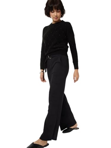 Women Wide Leg Belted Trousers