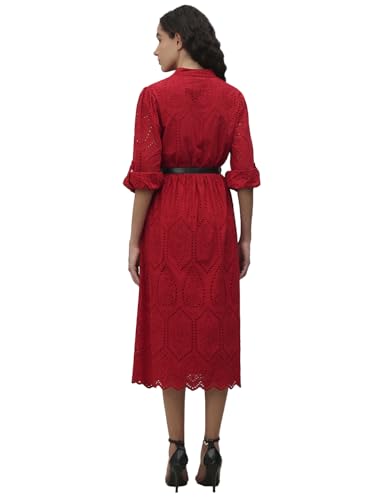VERO MODA Womens Midi Dress Barbados Cherry