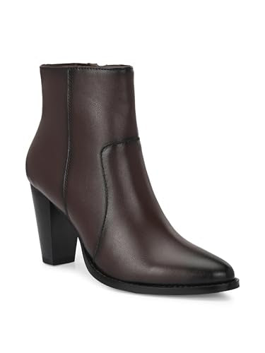 Delize Black Women's High Heel Ankle Boots (Brown, UK Footwear Size System, Adult, Women, Numeric, Medium, 3)
