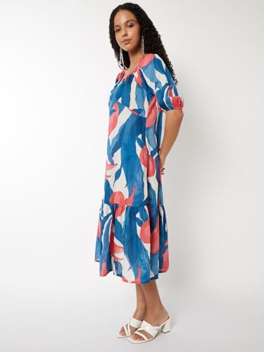 Max Women Printed A-line Dress (Multicolour_M)