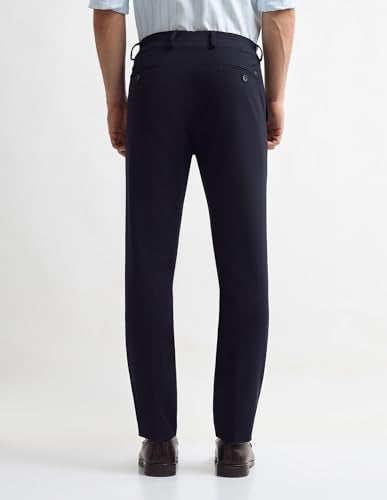 Arrow Men's Textured Super Slim Fit Trousers (ARAKTR2040_Blue_30)