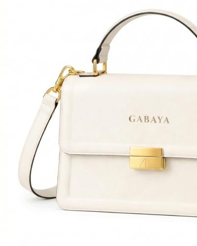 GABAYA Luméra Bio Vegan Leather Mini Clutch Bag for Women | Structured Top Handle Handbag with Flap Lock | Elegant Minimalist Crossbody Purse | Premium Designer Evening Ba