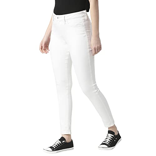 Pepe Jeans Women's High Rise Skinny Fit Jeans White