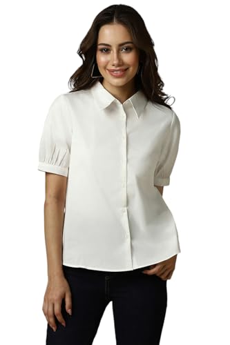 Allen Solly Women's Regular Fit Shirt (AHSHWRGPR45700_White