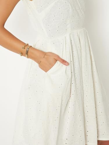 Max Women Schiffili A-line Dress (White_XS)