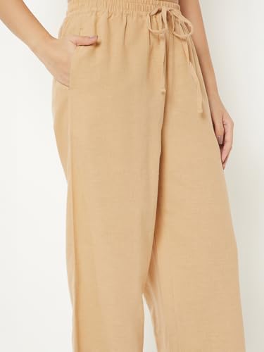 Max Women Schiffili Hem Palazzos (Beige_M)