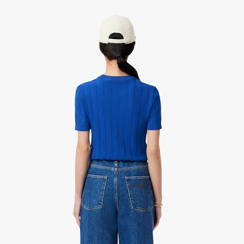 Lacoste Short Sleeved Rib Knit Sweater
