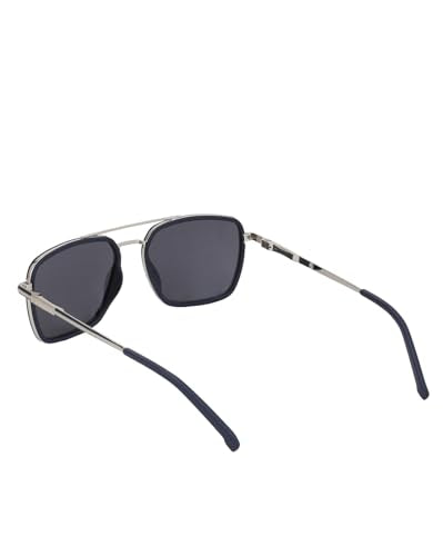 Carlton London Premium Silver with Black Toned & Polarised Lens Square Sunglass for men