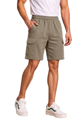 Van Heusen Men's Cargo Shorts | Cotton Blend Relaxed Fit Shorts | Utility Cargo Pockets | Zipper Side Pocket | Soft Lightweight Casual Shorts for Men | Travel & Outdoor Wear