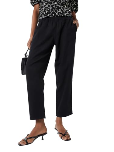 Max Women Textured Peg Trousers (Black_S)