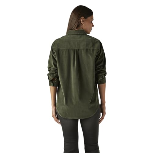 Levi's Women's Solid Olive Spread Collar Shirt