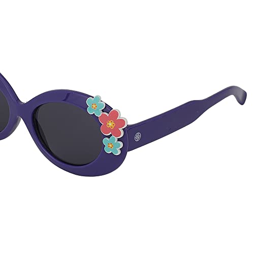 Carlton London Girl's Black Lens & Blue Oval Sunglasses