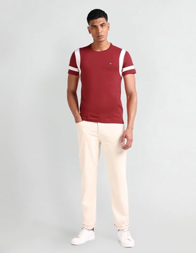 Arrow Sport Mens Red Solid Crew Neck Short Sleeve Men's T-Shirts & Polos (ASAEOTS5128_Red_XL)